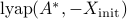 {rm lyap}(A^*, -X_{rm init})