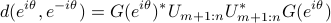  d(e^{itheta},e^{-itheta})=G(e^{itheta})^* U_{m+1:n}U_{m+1:n}^*G(e^{itheta}) 