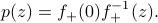  p(z)=f_+(0)f_+^{-1}(z). 