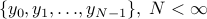 {y_0, y_1, {ldots}, y_{N-1}},; N<infty