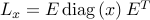 L_x = E , ensuremath{mathrm{diag}} left( x right) E^T